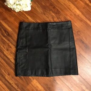 Black Faux Leather Mini Skirt